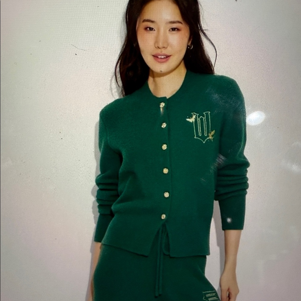 Wicked Emerald Green Paul Tazewell Cardigan Sweater Small Limited Edition